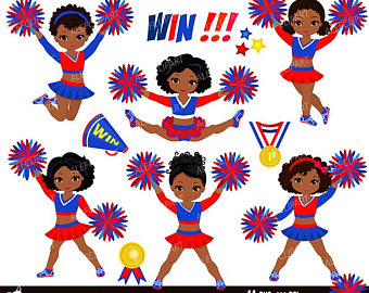 Cheerleader Digital Clipart Set for -Personal and Commercial Use-paper  crafts,card making