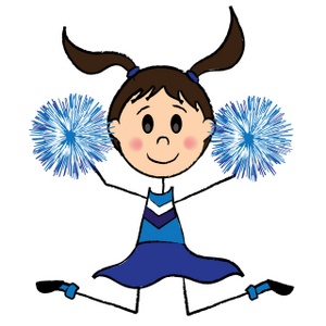 Cheerleader Clipart Image Cute Cheerleader Girl With Pom Poms Jumping