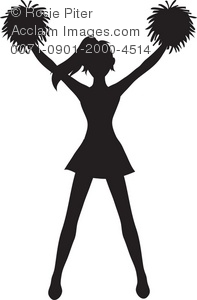 silhouette of a cheerleader - Cheerleader Clipart