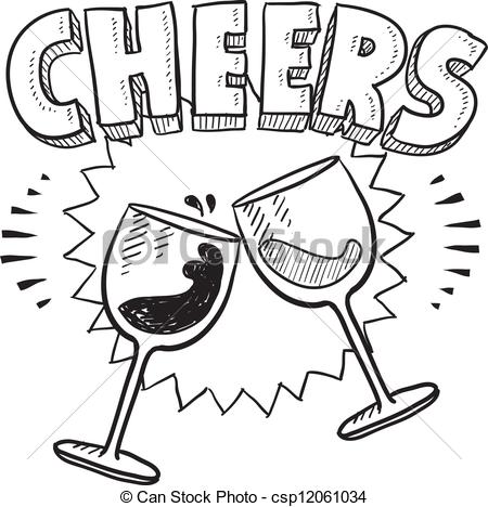 ... Cheers celebration sketch - Doodle style Cheers celebration.