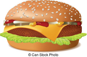 ... Cheeseburger isolated on white. Fast Food