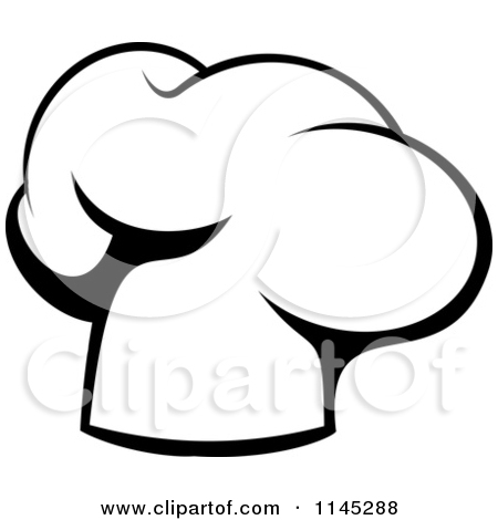 chef hat clipart black and white
