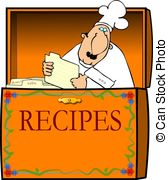 ... Chef In A Recipe Box - This illustration depicts a chef in a.