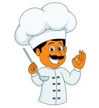 Chef welcoming clipart. Size: 67 Kb