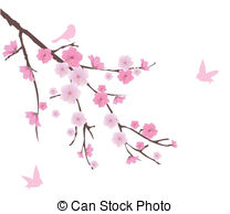 cherry blossom Clip Artby ankomando2/36; cherry blossom - vector cherry blossom branch with birds