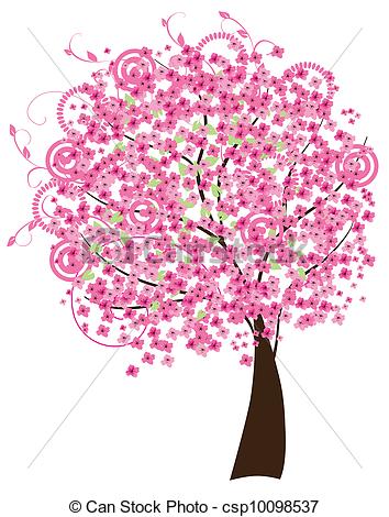 ... cherry blossom - vector cherry tree in blossom
