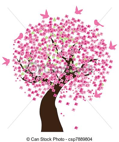 ... Cherry tree - Vector illu - Cherry Tree Clipart