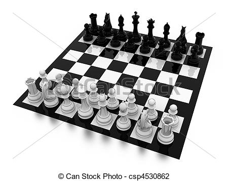 ... Chess - Illustration of figures for game in chess on a board Chess Clip Artby ...