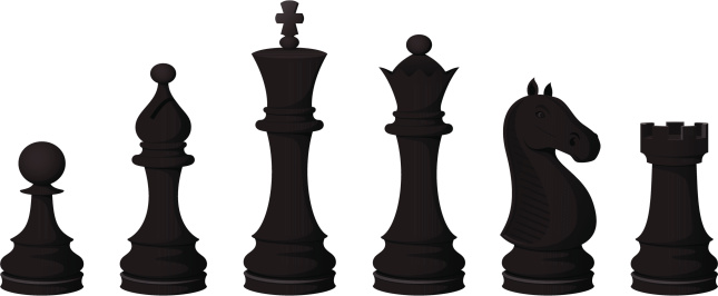 Chess Pieces (black) vector .