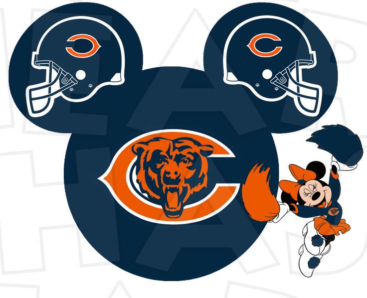 Chicago Bears football with Minnie Mouse INSTANT DOWNLOAD digital clip art :: My Heart Has