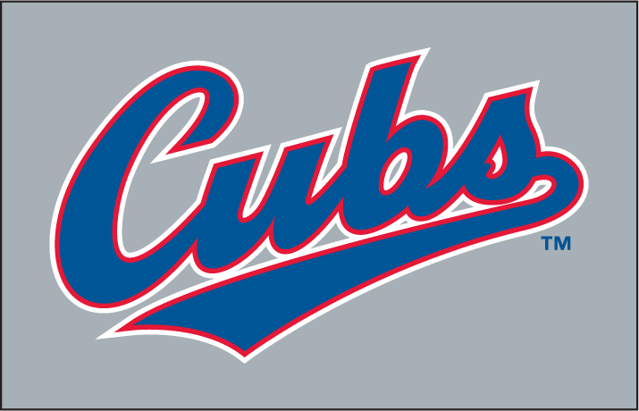 Chicago Cubs Wordmark Logo 1994 Road Cubs Scripted In Blue With
