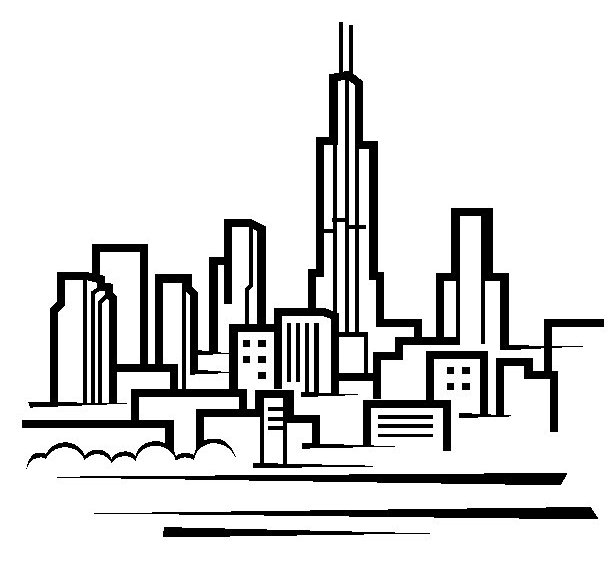 Chicago Skyline Drawing .