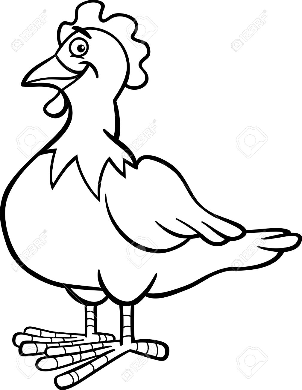 Chicken clipart black and .