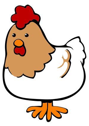 Fat cartoon chicken; Happy Wh