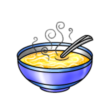 Chicken noodle soup cartoon clipart kid