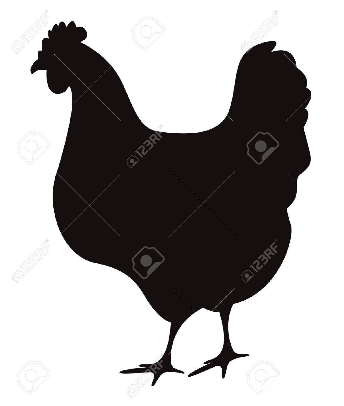 chicken silhouette: Hen . - Chicken Silhouette Clip Art