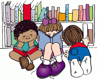 Child reading reading for elementary clipart
