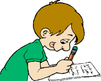 children writing at school - Writing Clipart
