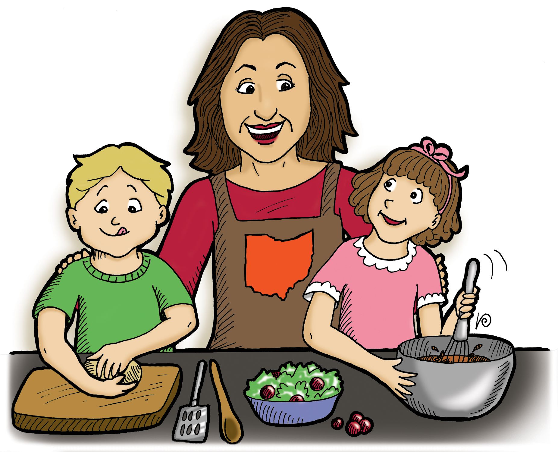 Children Cooking Cartoon Erwi - Clipart Cooking