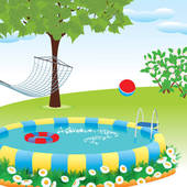Children looking down the wal - Backyard Clipart