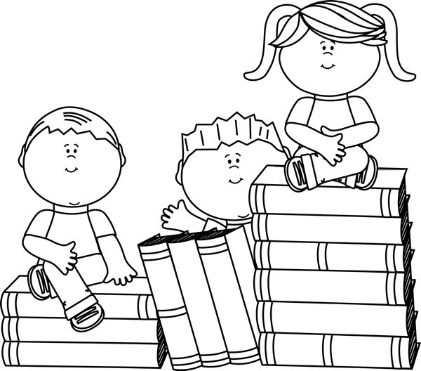 Children Reading Clipart Blac