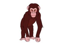 chimpanzee hangs from tree vine clipart. Size: 94 Kb