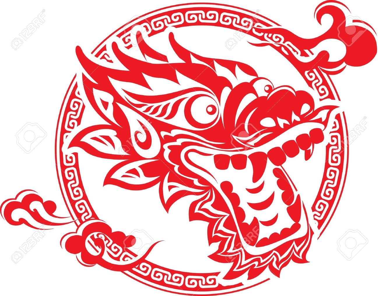 chinese dragon: Red Chinese . - Chinese Dragon Clipart