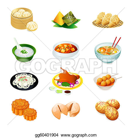 Chinese food icons - Chinese Food Clipart