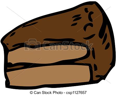 ... Chocolate cake - Cartoon food illustration of a slice of.