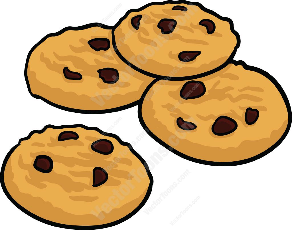 Chocolate Chip Cookies - Clip Art Cookie