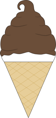 Chocolate Coated Soft Serve I - Clip Art Ice Cream Cone