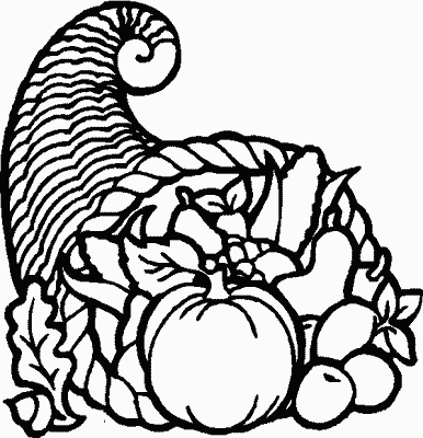 Christian Clip Artu0026#39;s Thanksgiving Clip Art. Picture of a black and white cornucopia