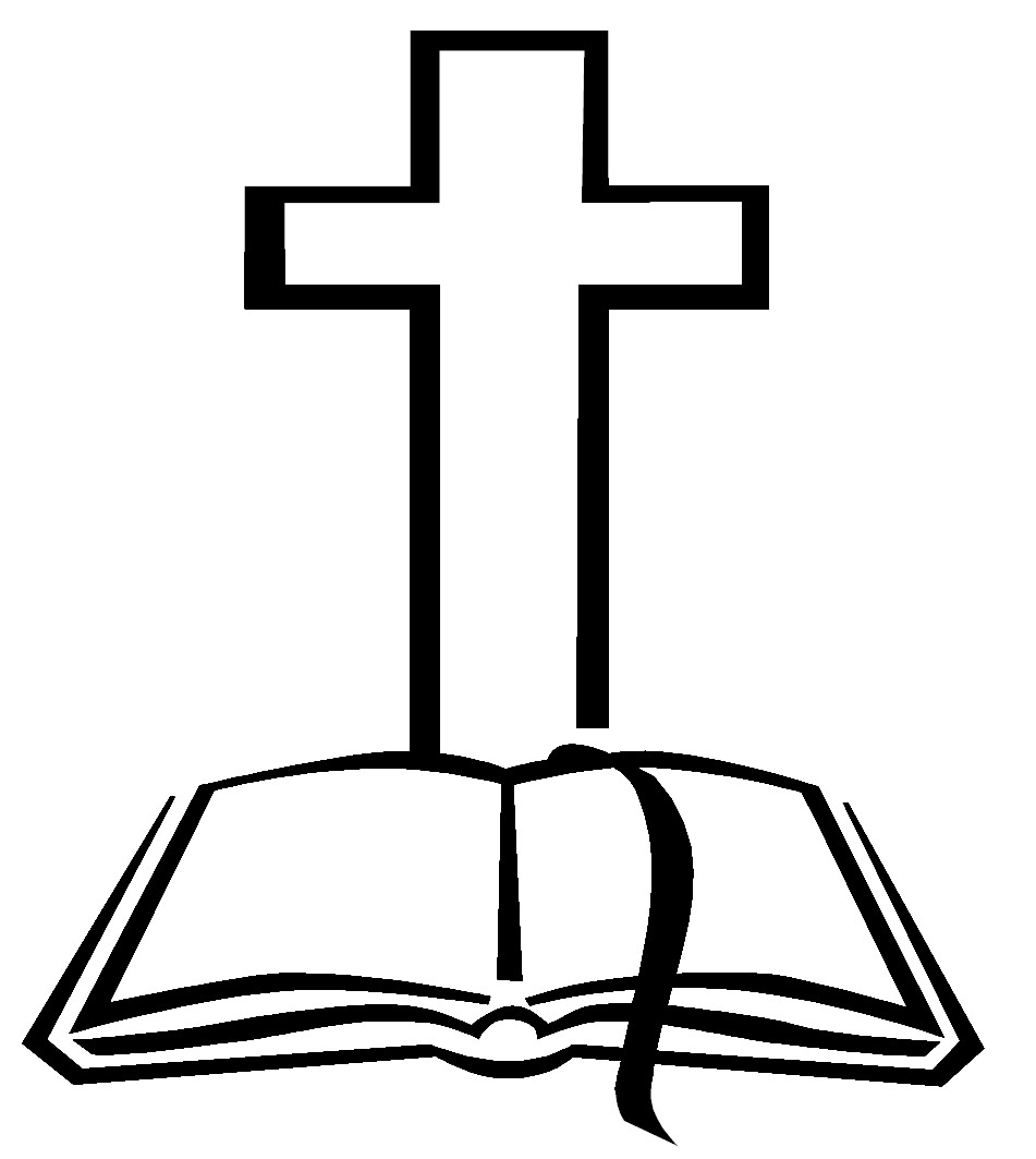 Christian cross and bible . - Christian Cross Clipart