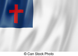 Christian flag, three dimensi - Christian Flag Clip Art