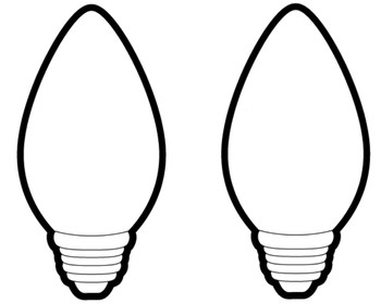 christmas light bulb outline