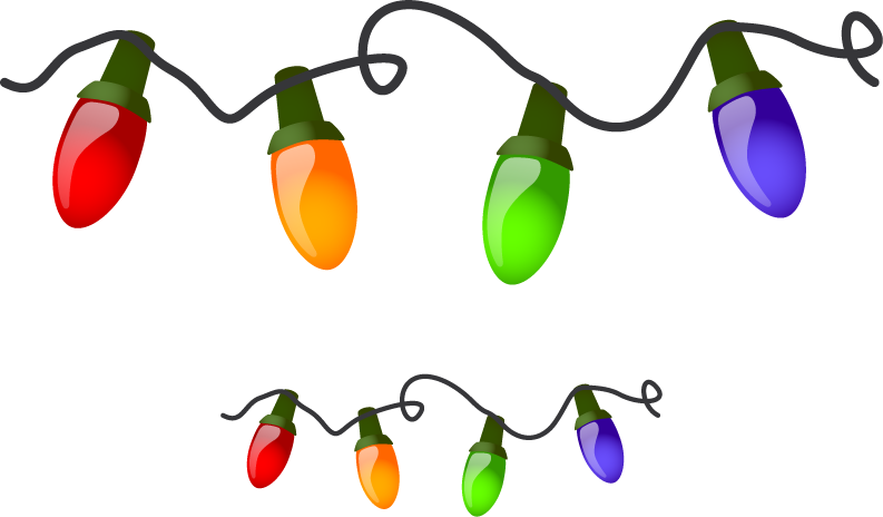 Christmas tree lights clipart