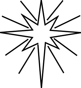 christmas star clipart black and white