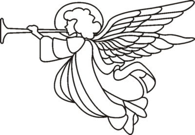 Simple Angel Outline Clipart 