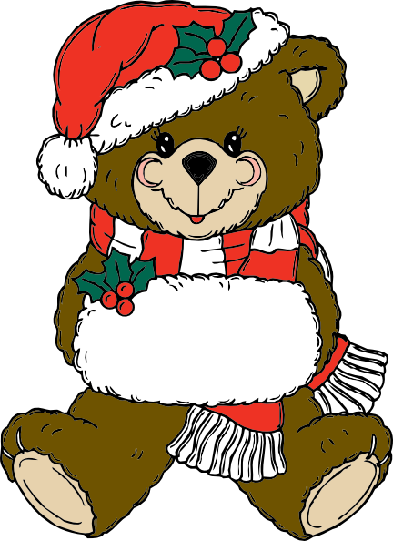 Christmas Bear clip art - vector clip art online, royalty free