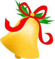 Christmas Bell With Red Bow - Christmas Bell Clipart