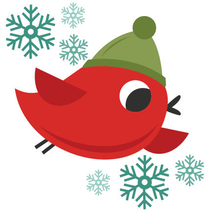 Christmas Bird Cute Christmas Words Clipart Svg Cutting Files