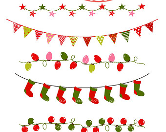 Christmas Buntingchristmas Border Clip Art Instant Download Clip Art