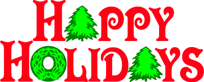 Christmas Clip Art Happy Holidays Word Art