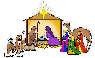 Christmas nativity scene .
