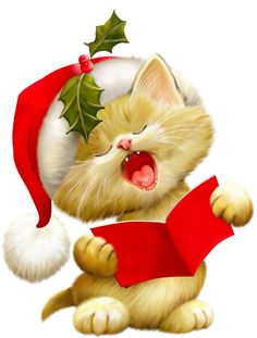 Clipart Christmas Cat Royalty