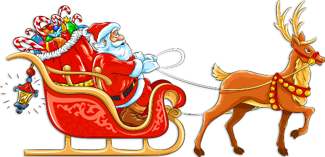 santa with sleigh