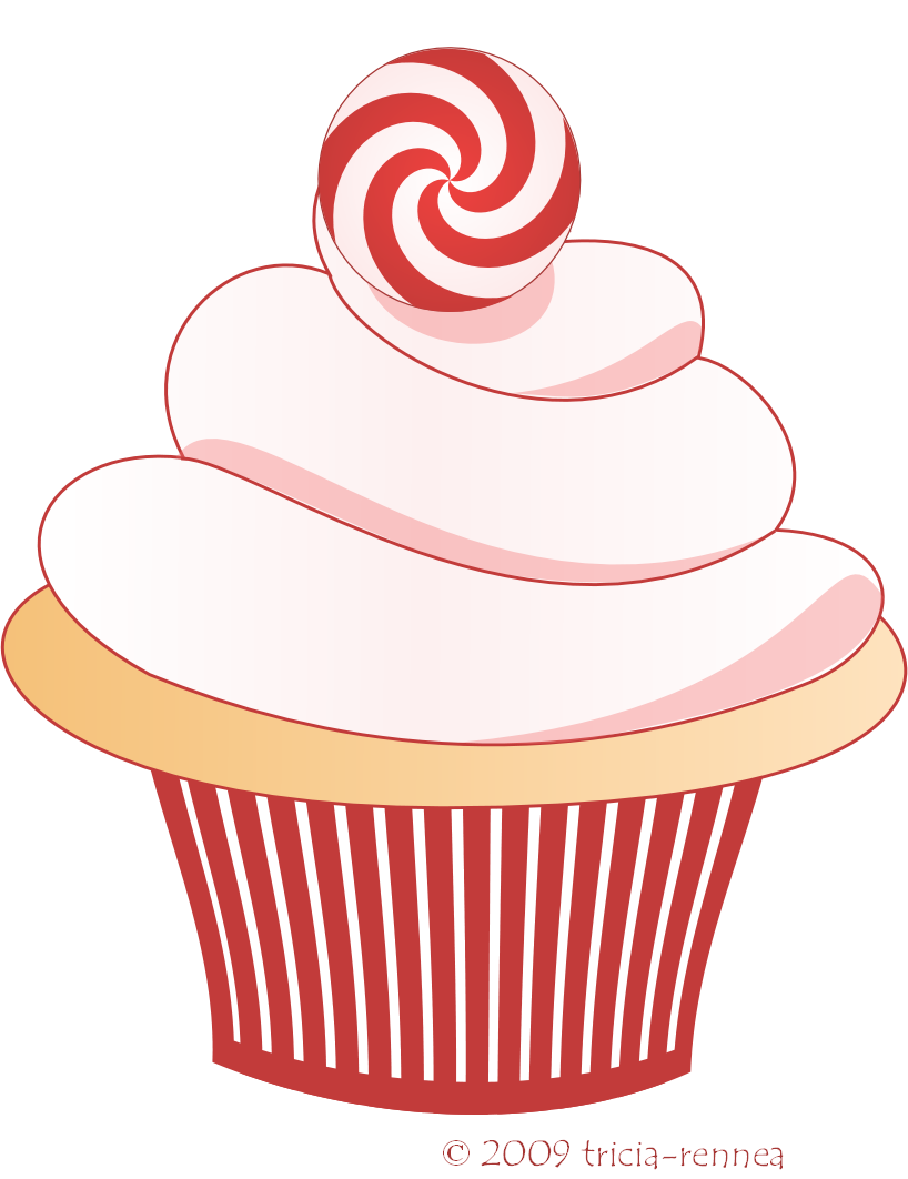 Christmas Cupcake Clip Art - Cute Cupcake Clipart