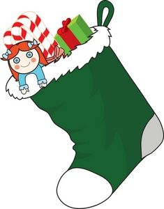 Christmas Dancers Clip Art Free | Free Stocking Clipart Image: Christmas Stocking with Stocking Stuffers