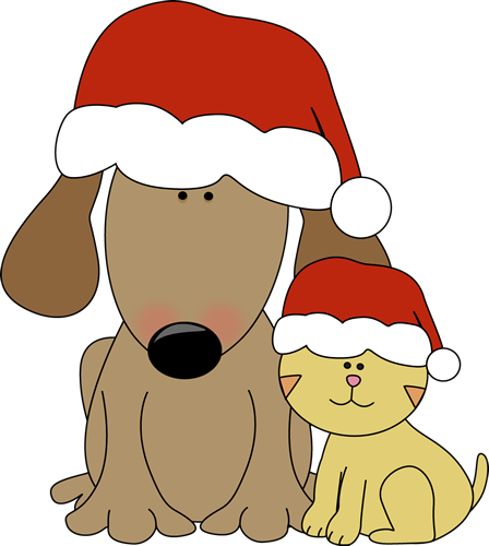 Christmas Dog and Cat. Christ - Dog And Cat Clip Art