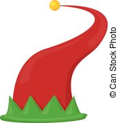 ... christmas elf hat. vector illustration - cartoon red and... ...